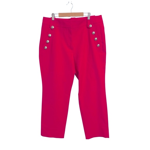 White House Black Market Pants - White House Black Market Pink Straight Ankle Pants with Button Detail Size 14